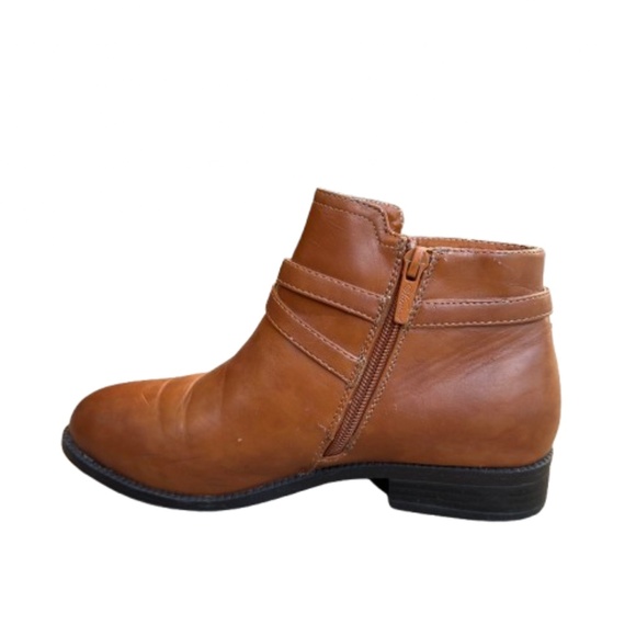 Wanted Women' 7.5 Brown & Gold Decor Zip Closure Synthetic Leather Ankle Boots - Picture 3 of 15